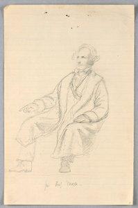 Tegning, studie til "Videnskabelig gruppe", 1858 af Daniel Huntington