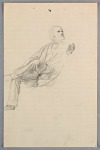 Tegning, studie til "Videnskabelig gruppe", 1858 af Daniel Huntington