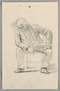 Tegning, studie til "Videnskabelig gruppe", 1858 af Daniel Huntington