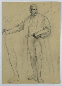 Tegning, studie til "Titian Showing", 1866 af Daniel Huntington