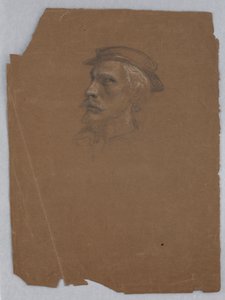 Tegning, studie til "Titian Showing", 1872 af Daniel Huntington
