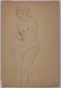 Tegning, studie til "Tribute Money", juli 1852 af Daniel Huntington