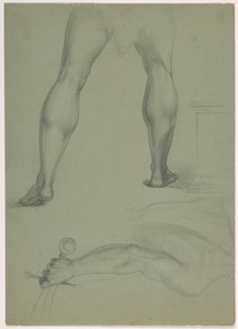 Tegning, To anatomiske studier, ca. 1850 af Daniel Huntington