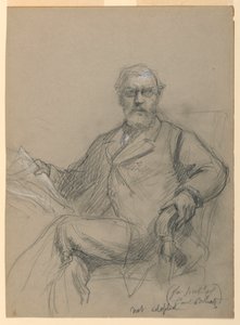 Engelsk: Drawing, Carl Schurz Siddende Readin, 1899