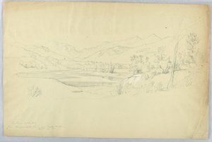 Franconia Notch fra Pemigewasset-floden nær Grafton House af Daniel Huntington