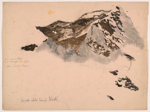 Fra hyttens vindue, toppen af bjerget Scheidegg, efter en tåge og storm af Daniel Huntington