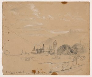 Skitse af Villeneuve, Genevesøen af Daniel Huntington
