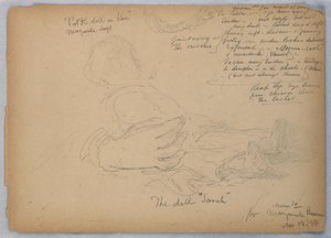 Skitser til portræt af Marguerite Burrows, 18. november 1884 af Daniel Huntington