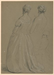 Studier af stående kvinde for "The Republican Court" (Lady Washingtons receptionsdag) af Daniel Huntington