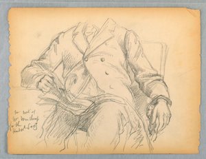 Studie til Portrait of Hon. Robert C. Winthrop for Historical Society, Mass. af Daniel Huntington