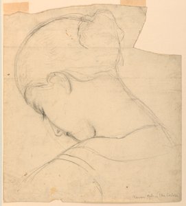 Studie for "Roman Girl", Head of a Woman af Daniel Huntington