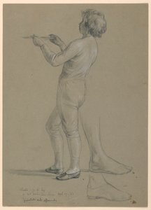 Studie af dreng, der holder en redningsmand til "The Republican Court" (Lady Washingtons receptionsdag) af Daniel Huntington