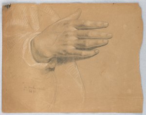 Study of Hand for "Martha Reproved" af Daniel Huntington
