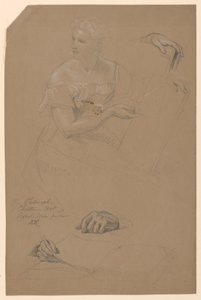 Studie af kvinden for "filosofi og kristen kunst" af Daniel Huntington