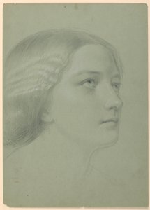 Studie af et kvindehoved for "A Magdalen" af Daniel Huntington