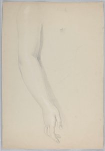 Studie af en arm for "Christiana og hendes familie passerer gennem dødsskyggens dal" af Daniel Huntington