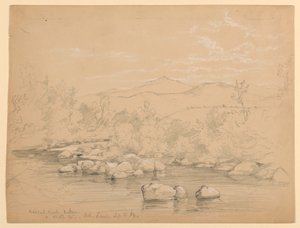 Udsigt over Moat Mountain fra Wildcat Brook, Jackson, New Hampshire, ser sydvest af Daniel Huntington