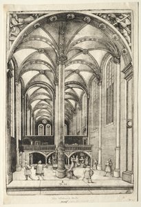 Udsigt i det indre af St. Catherines kirke i Augsburg af Daniel I Hopfer