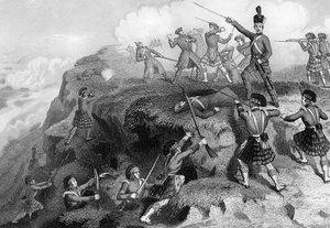Highlanders angriber den russiske skans, Slaget ved Alma, 1854, 1857 af Daniel John Pound