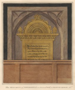 Messingplade til John Burnell fra Drayton Church af Daniel Lysons
