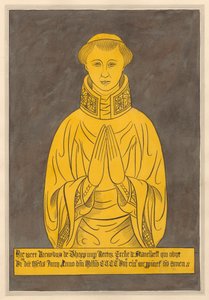 Messingplade til Richard de Thorp, fra Stanwell Church af Daniel Lysons
