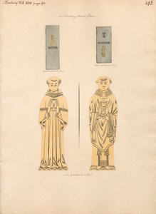 Messingplade til to uidentificerede gejstlige, fra Barking Church af Daniel Lysons