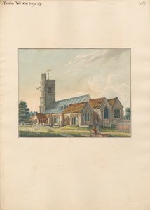 Heston kirkegård med og kunstner, der skitserer gravstenene af Daniel Lysons