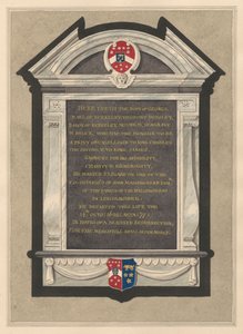 Mindesmærke for George, Earl of Berkeley fra Cranford Church af Daniel Lysons