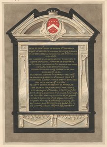 Memorial til George Lord Berkeley fra Cranford Church af Daniel Lysons