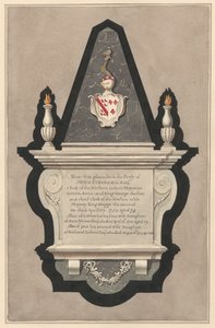 Mindesmærke for James Eckersall og hans kone Catherine og hans anden kone Catherine og hans anden kone Jane fra Drayton Church af Daniel Lysons