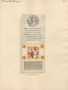 Mindesmærke for Thomas Lant også for Robert Harington fra Hornsey Church af Daniel Lysons