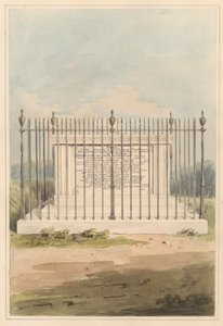 Miljørens omgivelser: Grav af George Earl fra Macartney, fra Chiswick Churchyard af Daniel Lysons