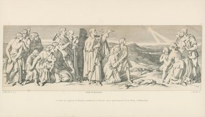 En brændende stjerne dukker op i England, der er tegn på katastrofe, og bliver apostroferet af munken af Malmesbury af Daniel Maclise