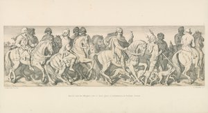 Harold og hans riddere kører til deres indskibningssted i Bosham, Sussex af Daniel Maclise