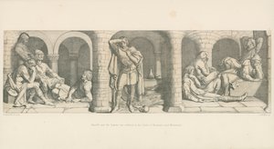 Harold og sakserne er indespærret i slottet Beaurain, nær Montreuil af Daniel Maclise