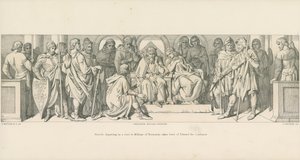 Harold tager afsted på besøg hos Vilhelm af Normandiet og tager afsked med Edvard Bekenderen af Daniel Maclise