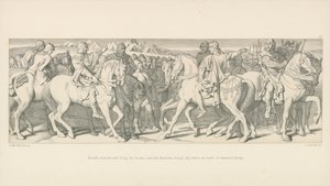 Harolds interview med hans bror Tostig og med Hardrada, Tostig Ally, før slaget ved Stamford Bridge af Daniel Maclise