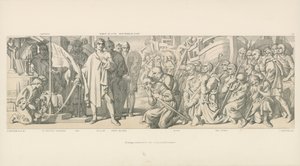 Hyldest gengivet til det indviede banner af Daniel Maclise