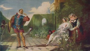 Scene fra Twelfth Night Malvolio og grevinden, c1840, c1915 af Daniel Maclise