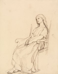 Studie af en ung pige, siddende af Daniel Maclise