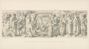 William, viser relikvier af St. Valery, for at dæmpe utilfredsheden hos en del af hans tropper ved den foreslåede invasion af Daniel Maclise
