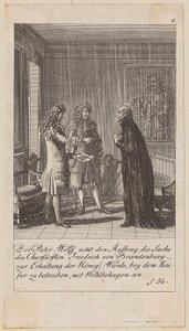 Blad 4 i serien "Brandenburgs historie" af Daniel Nikolaus Chodowiecki