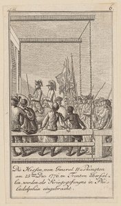 Blad 6 i serien til afhandlingen „Historien om revolutionen i Nordamerika“ af M. C. Sprengel. af Daniel Nikolaus Chodowiecki