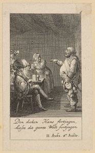 Blad 6 til Shakespeares "Kong Henrik 4." af Daniel Nikolaus Chodowiecki