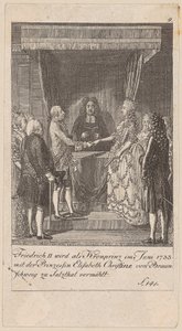 Blad 9 i serien „Brandenburgs historie“ af Daniel Nikolaus Chodowiecki