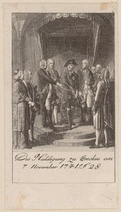Hyllest i Breslau den 7. november 1741 af Daniel Nikolaus Chodowiecki