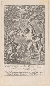 Kulsvierens kamp med prinserøveren, blad 5 fra serien "Ældre, mellemste og nyere historie" af Daniel Nikolaus Chodowiecki