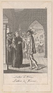 Luther i Worms, blad 11 fra serien »Oldtidens, middelalderens og den nyere tids historie« af Daniel Nikolaus Chodowiecki