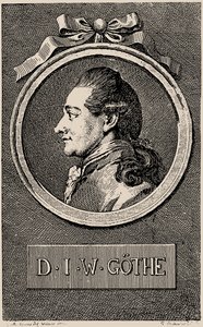 Portræt af forfatteren Johann Wolfgang von Goethe 1749-1832, 1776. af Daniel Nikolaus Chodowiecki