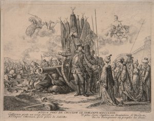 Prins Alexander Mikhaylovich Golitsyn ved belejringen af Khotyn-fæstningen 1769, 1769 af Daniel Nikolaus Chodowiecki